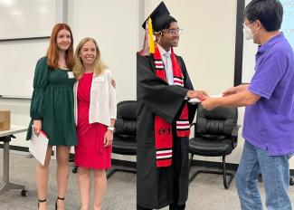 Sasha Stogniy and Paula Lemons (left) and Ishan Viash and Ying Xu (right)